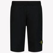 Stone Island Kinder Jongens Shorts In Zwart