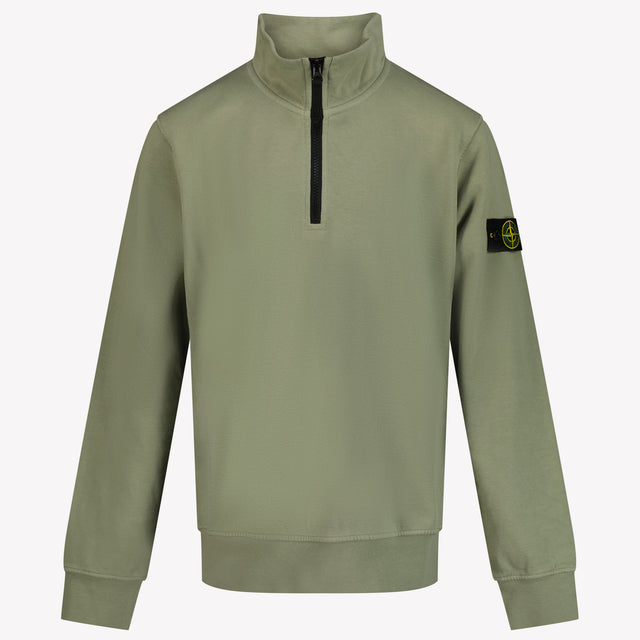 Stone Island Kids Boys Sweater in Olive Green