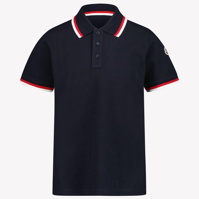 Moncler Kids Boys Polo in Navy