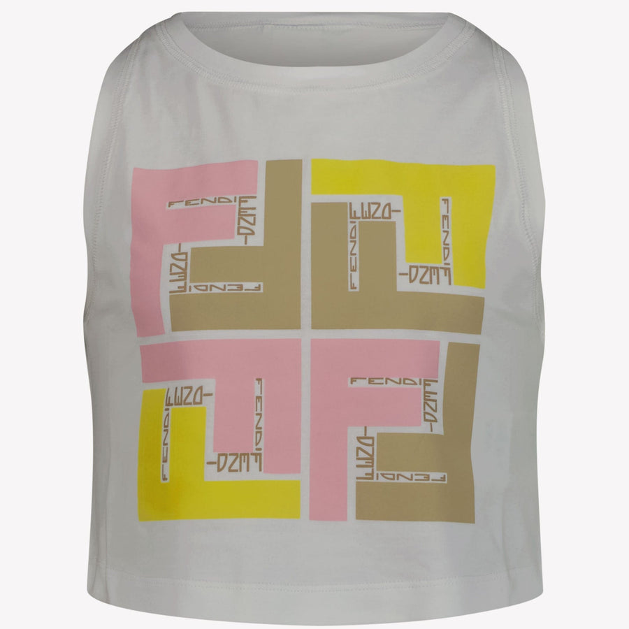 Fendi Kinder Meisjes T-Shirt Wit