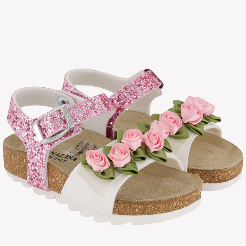 MonnaLisa Girls Sandals In Light Pink