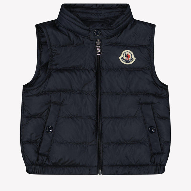 Moncler New Amaury Baby Jongens Bodywarmer In Navy