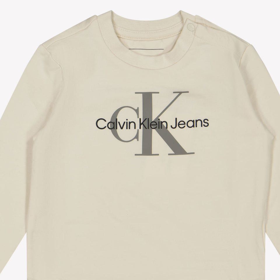 Calvin Klein Baby Unisex T-shirt in OffWhite