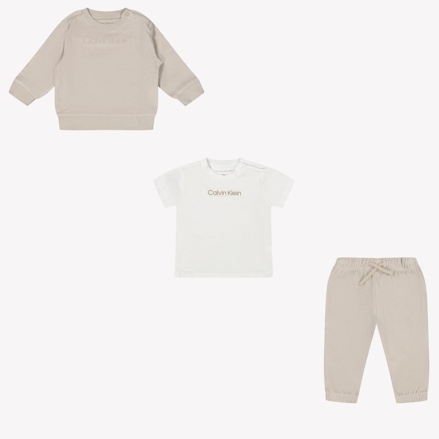 Calvin Klein Baby Unisex Setje In Licht Grijs