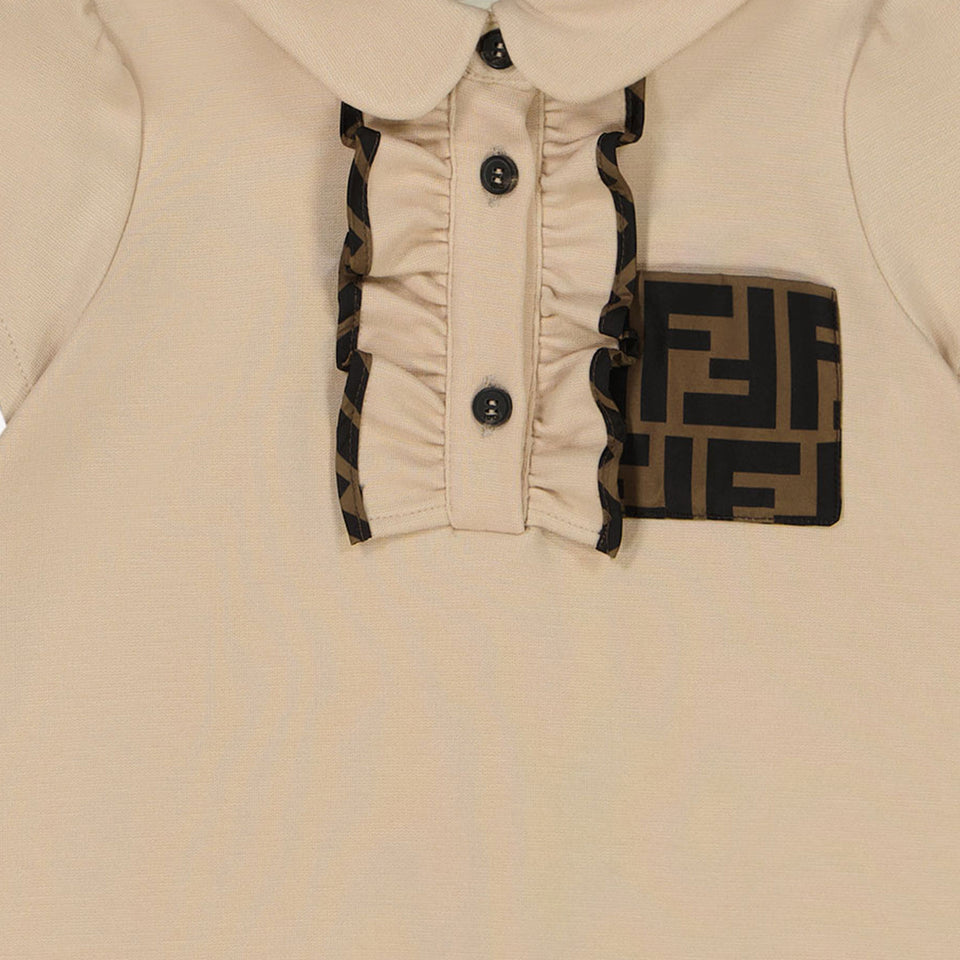 Fendi Baby Girls Dress Light Beige