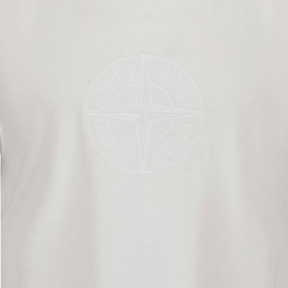 Stone Island Kinder Jongens T-Shirt In Wit