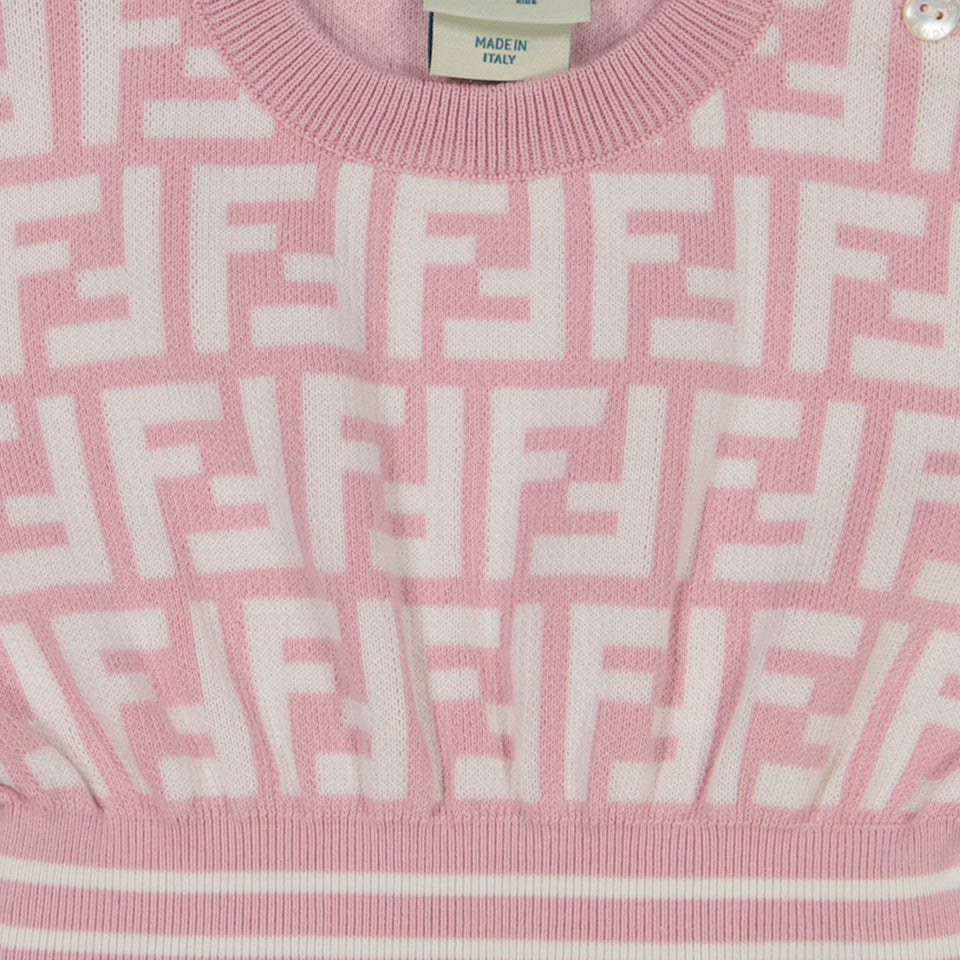 Fendi Baby Girls Dress In Light Pink