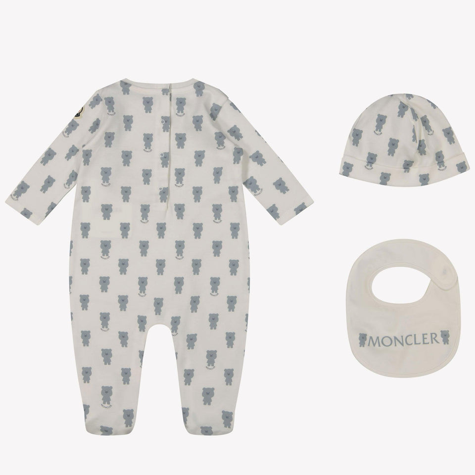 Moncler Baby Unisex Playsuit in Gray