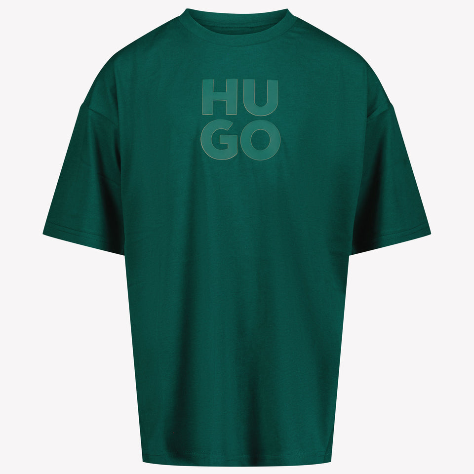 HUGO Kinder Jongens T-shirt Donker Groen