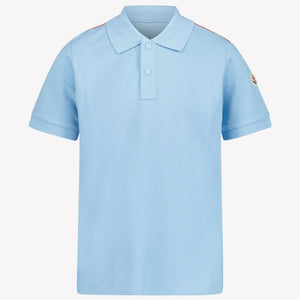 Moncler Kids Boys Polo  Light Blue