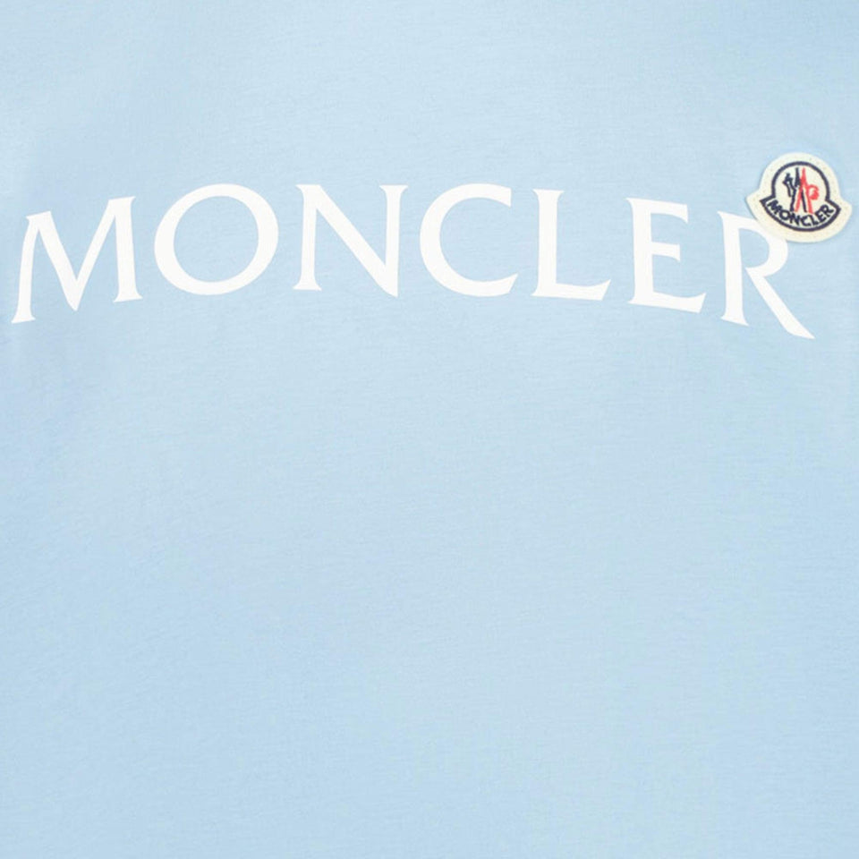 Moncler Kids Boys in T-Shirt Light Blue