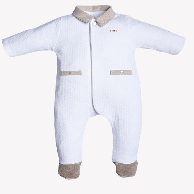 First Baby boys box suit White