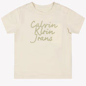 Calvin Klein Baby Unisex T-shirt in OffWhite