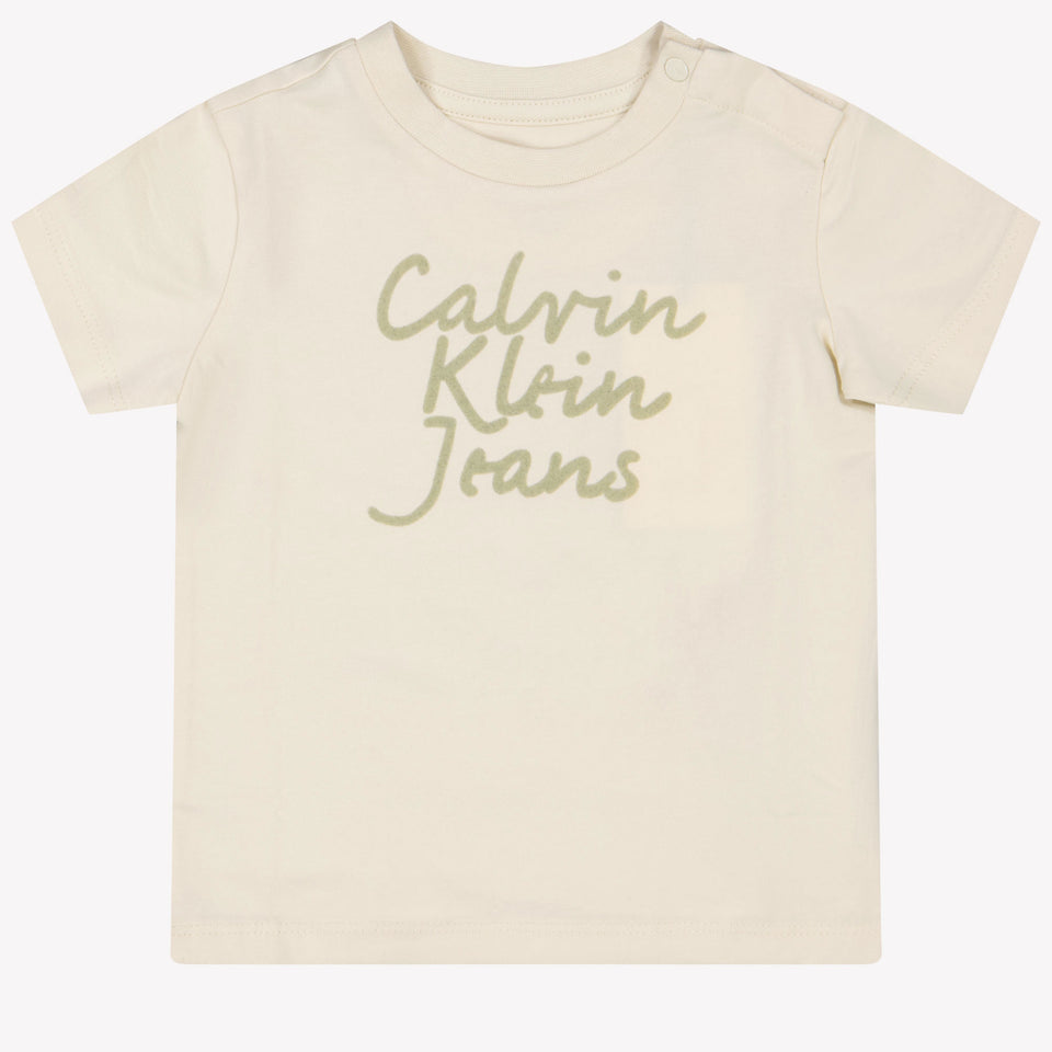 Calvin Klein Baby Unisex T-shirt in OffWhite