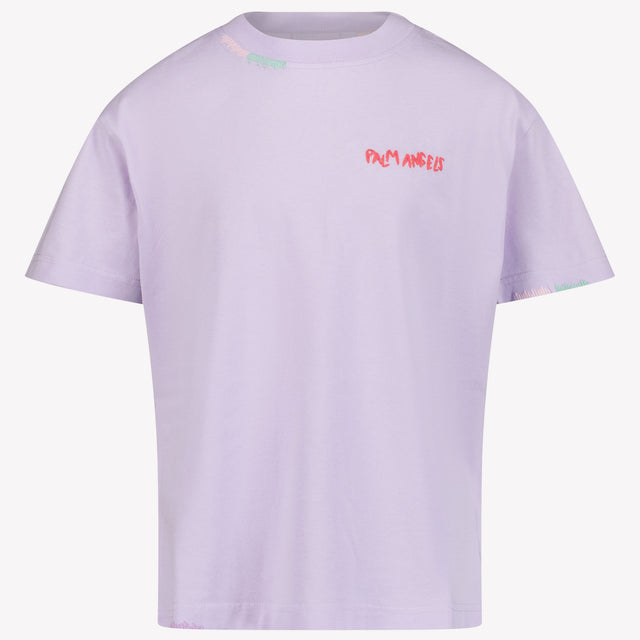 Palm Angels Kids Girls in T-Shirt Lilac