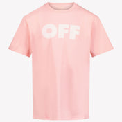 Off-White Kinder Meisjes T-Shirt In Licht Roze