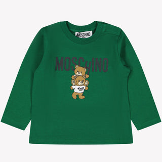 Moschino Baby Unisex T-shirt Donker Groen 3/6