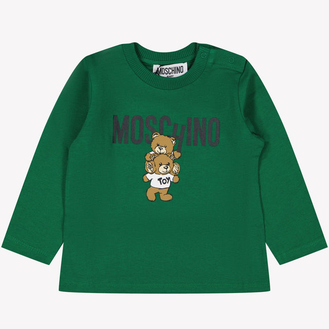 Moschino Baby Unisex T-shirt Donker Groen 3/6