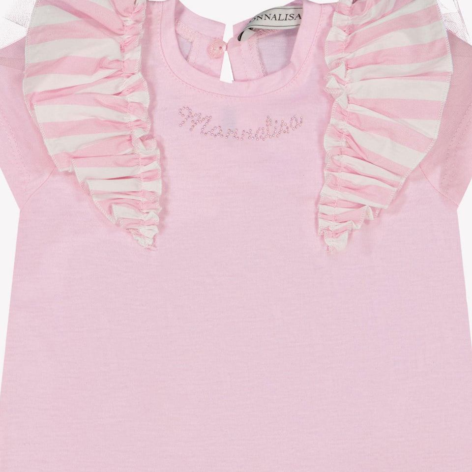 MonnaLisa Baby Meisjes T-Shirt In Licht Roze