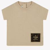 Fendi Baby Unisex T-shirt Beige