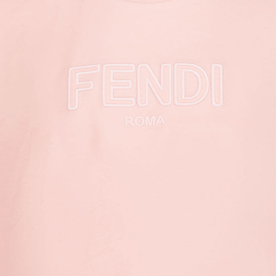 Fendi Kinder Meisjes T-Shirt In Licht Roze