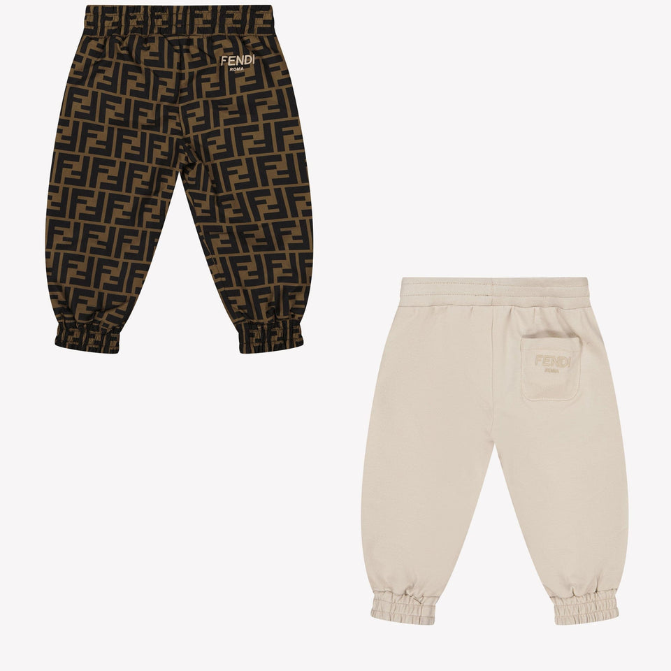 Fendi Baby Unisex Broek Beige