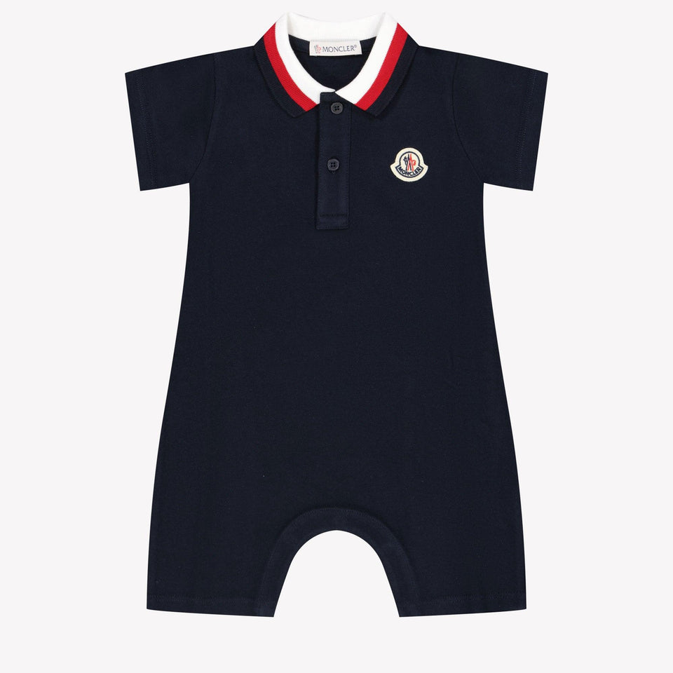 Moncler Baby Boys Playsuit In Navy