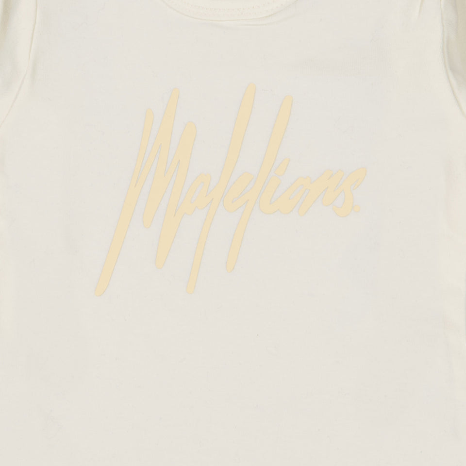 Malelions Baby Unisex Romper OffWhite