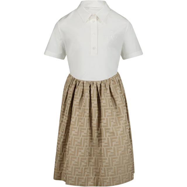 Fendi Kinder Meisjes Jurk Beige