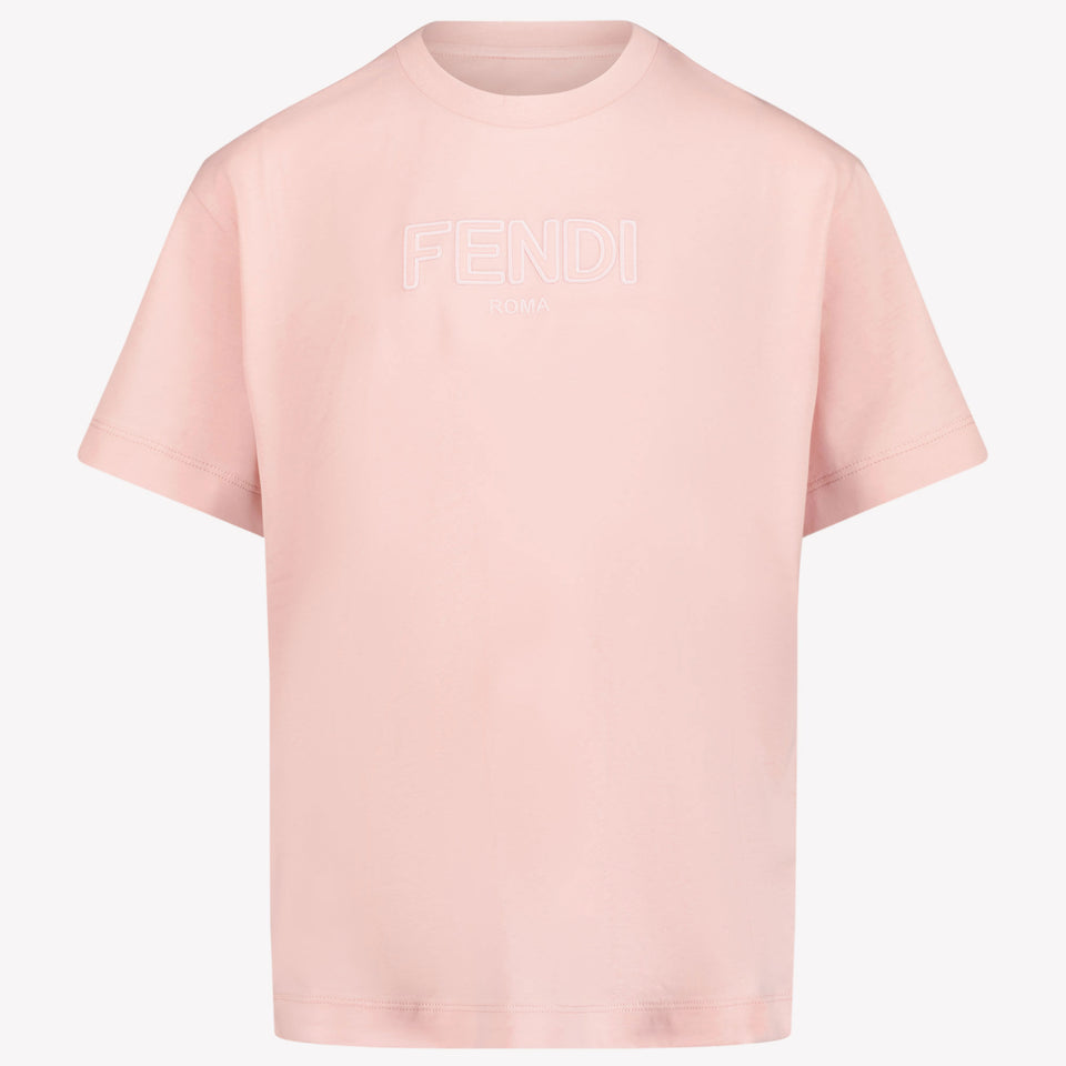 Fendi Kinder Meisjes T-Shirt In Licht Roze