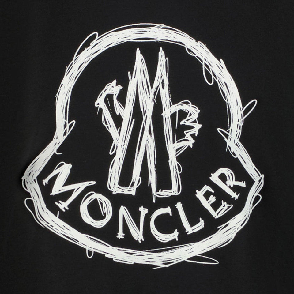 Moncler Kids Boys in T-Shirt Black