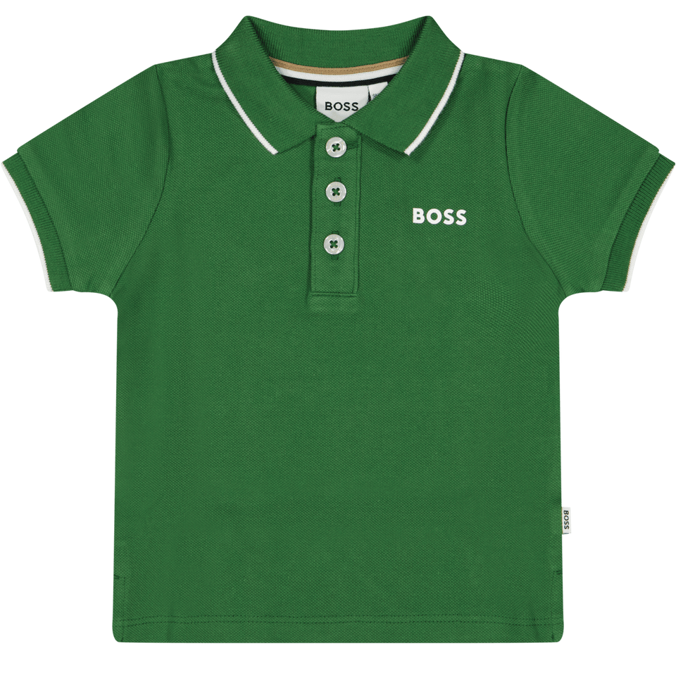 Boss Baby Jongens Polo Donker Groen 6 mnd