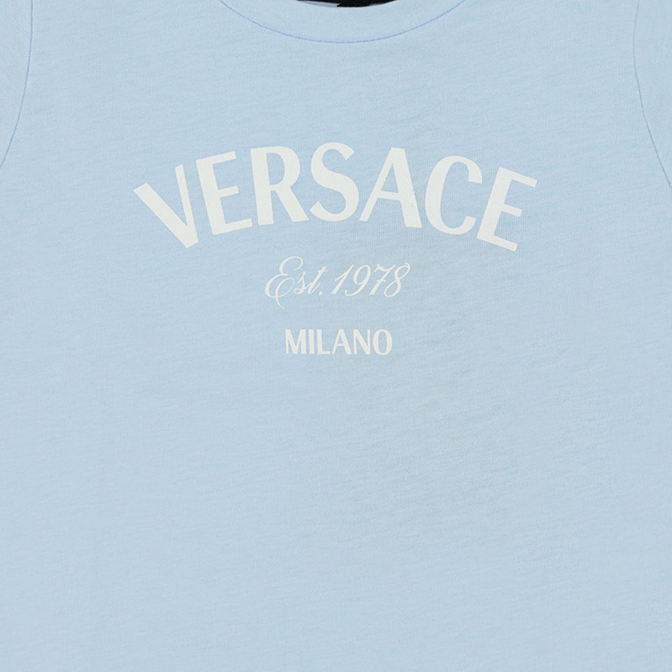 Versace Baby Unisex T-shirt Licht Blauw