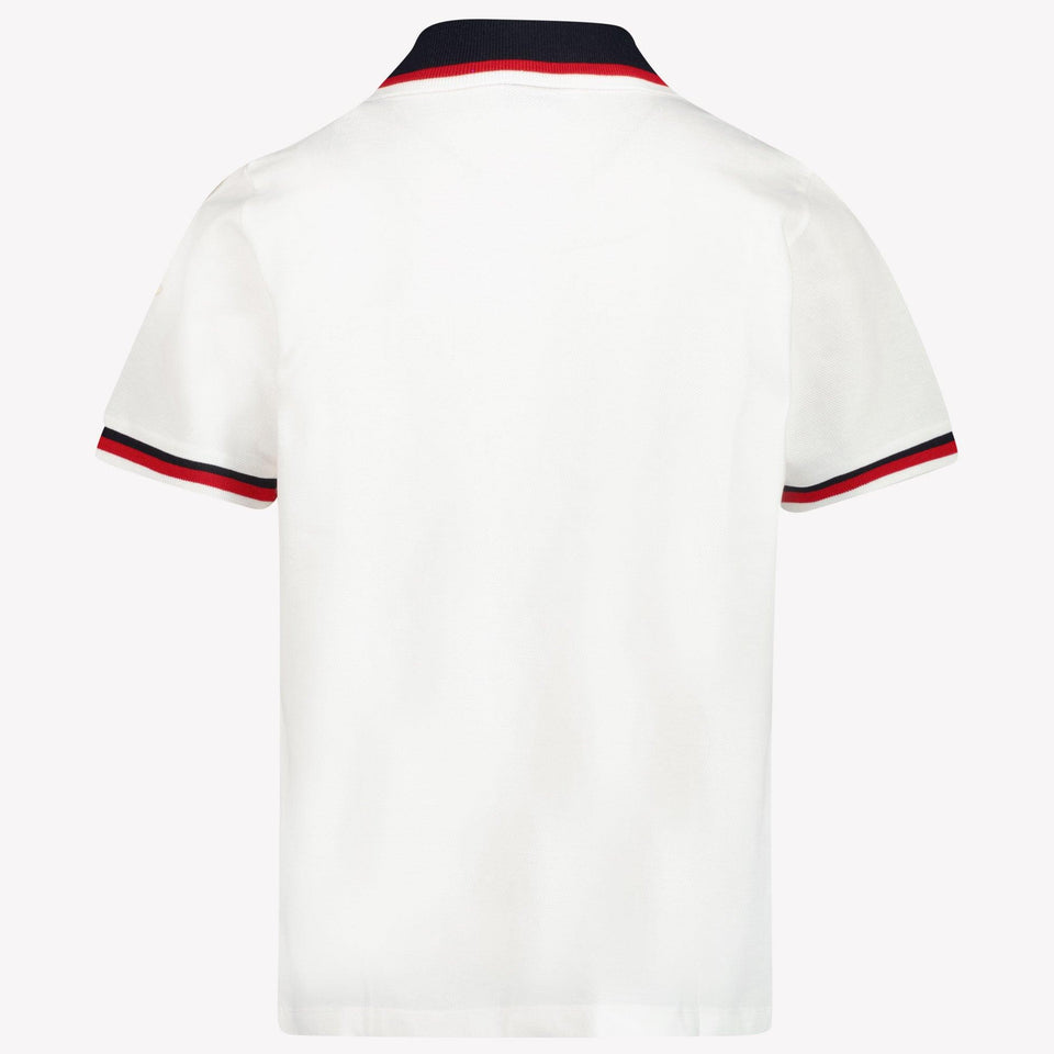 Moncler Kids Boys Polo in White