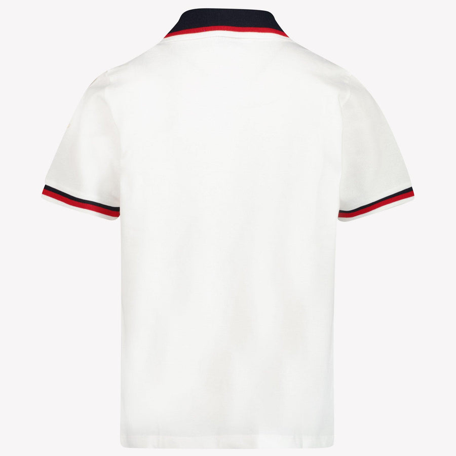 Moncler Kids Boys Polo  White
