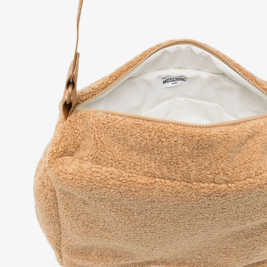 Moschino Baby Unisex Diaper Bag In Beige